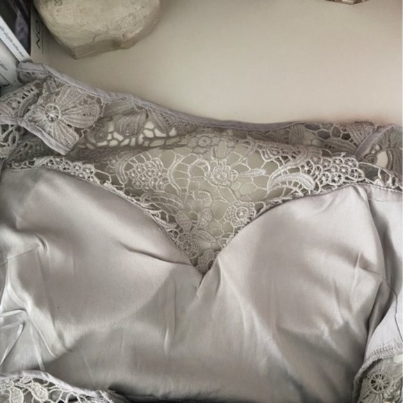 Maniju Lulus Savannah Nights Sleeveless Open Back Gown Maxi Dress Grey Gray New - Picture 10 of 16